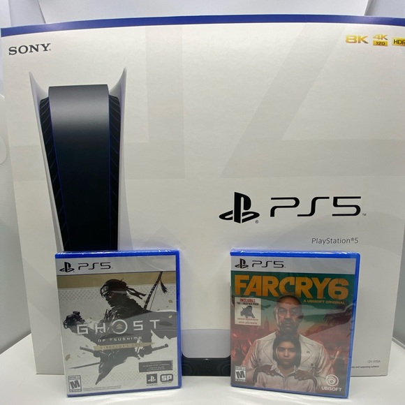 Sony PlayStation 5 w/ Far Cry 6 & Ghost of Tsushima - Picture 1 of 2